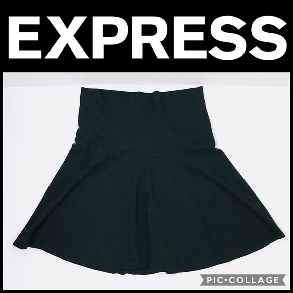 EXPRESS Solid Black Stretchy Skirt - Picture 1 of 2